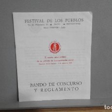 Cine: BANDO DE CONCURSO Y REGLAMENTO DEL FESTIVAL DE LOS PUEBLOS (1969). VERSIÓN EN CASTELLANO