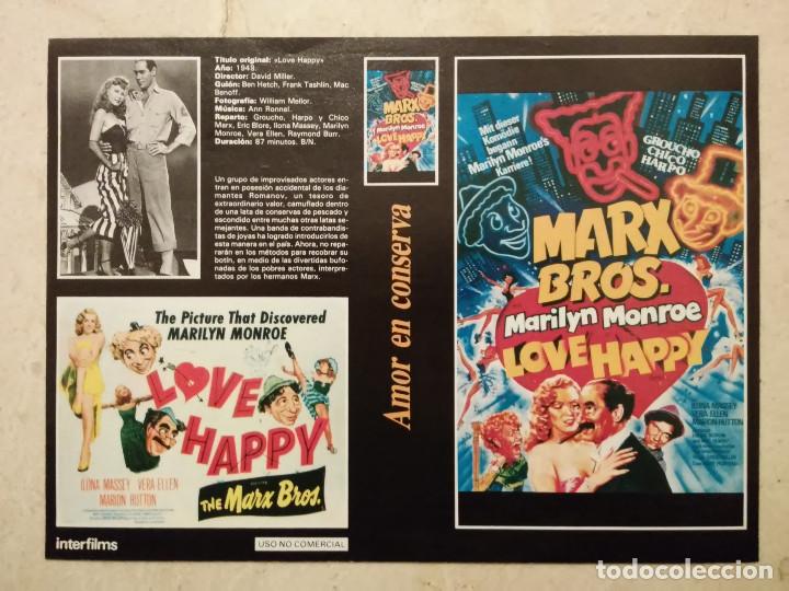 Cine: CARATULA COLECCIONABLE -A4- LOVE HAPPY - MARILYN MONROE