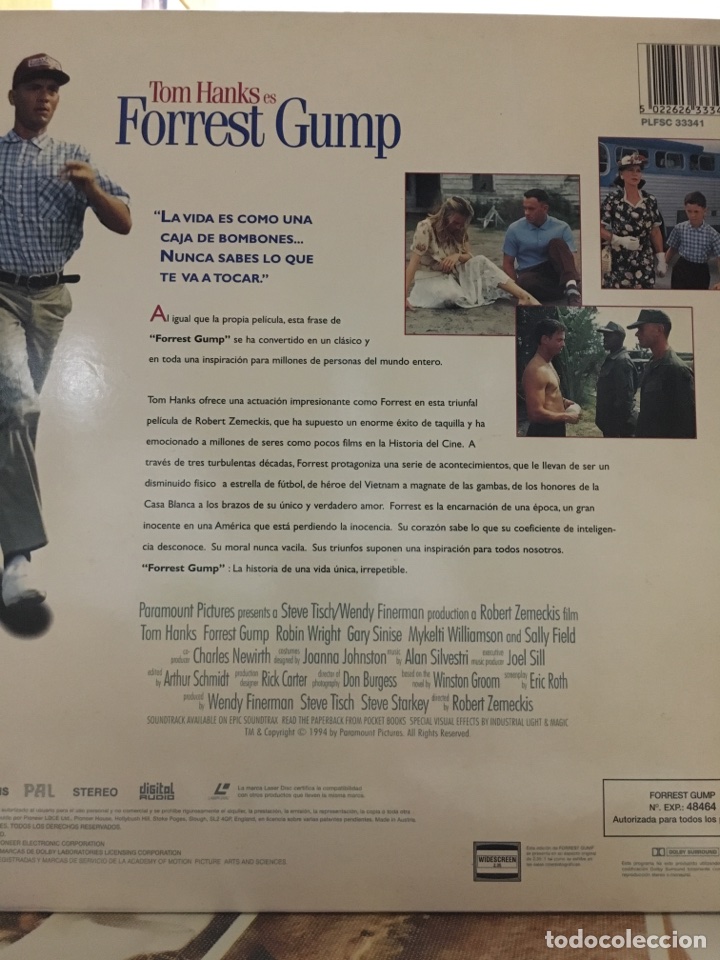 Cine: FORREST GUMP-LASER DISC-2 DISCOS - Foto 2