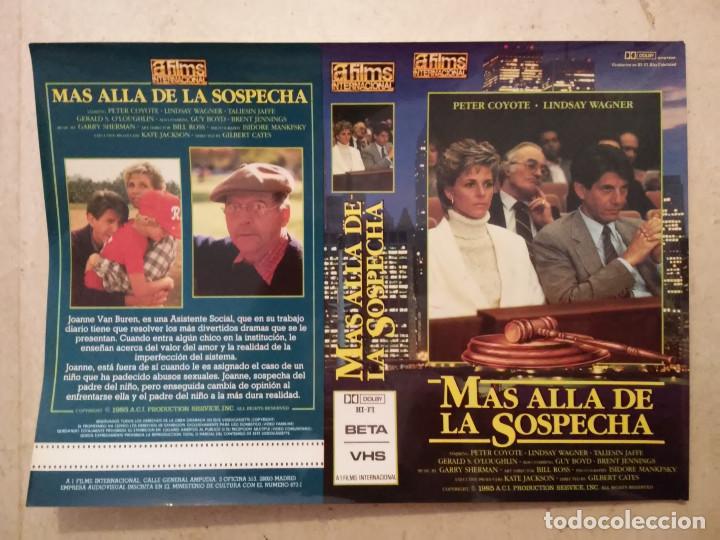 Cine: CARATULA ORIGINAL -A4- MAS ALLA DE LA SOSPECHA - ARCHIVO - LINDSEY WAGNER - SUSPENSE