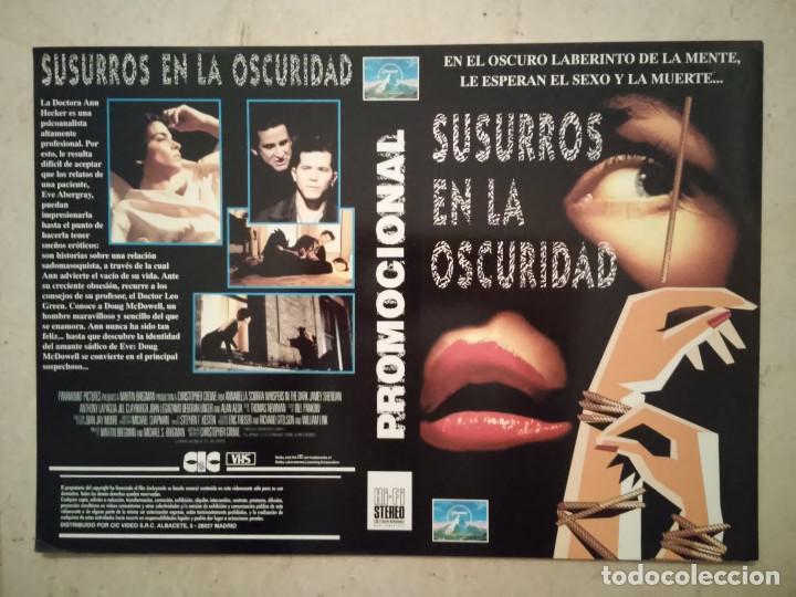 Cinema: CARATULA ORIGINAL -A4- SUSURROS EN LA OSCURIDAD - ARCHIVO - SUSPENSE - TERROR
