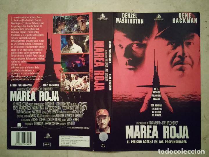 Cine: CARATULA ORIGINAL -A4- MAREA ROJA - DENZEL WASHINGTON - ACCION - GENE HACKMAN