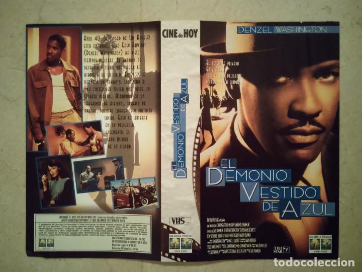 Cinema: CARATULA ORIGINAL -A4- EL DEMONIO VESTIDO DE AZUL Modelo 2 - DENZEL WASHINGTON - THRILLER