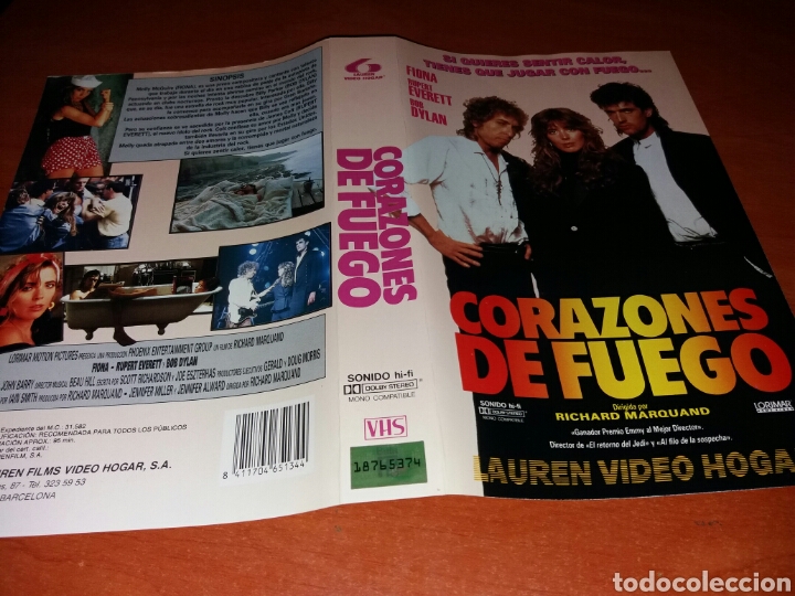 Cine: Caratula vhs- corazones de fuego- bob dylan