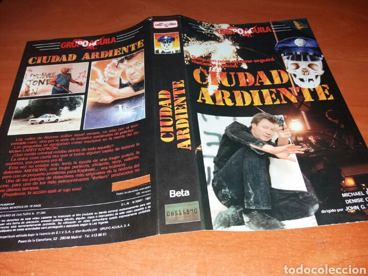Cine: Caratula vhs- ciudad ardiente- beta - Foto 1