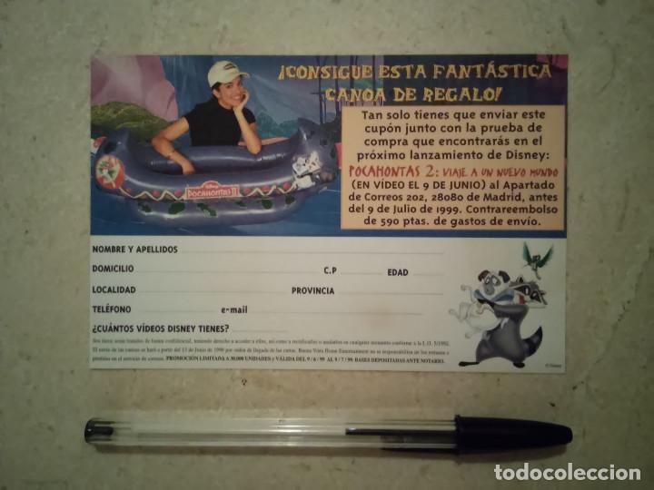 Cine: CUPON PROMOCIONAL ORIGINAL - POCAHONTAS 2 - WALT DISNEY