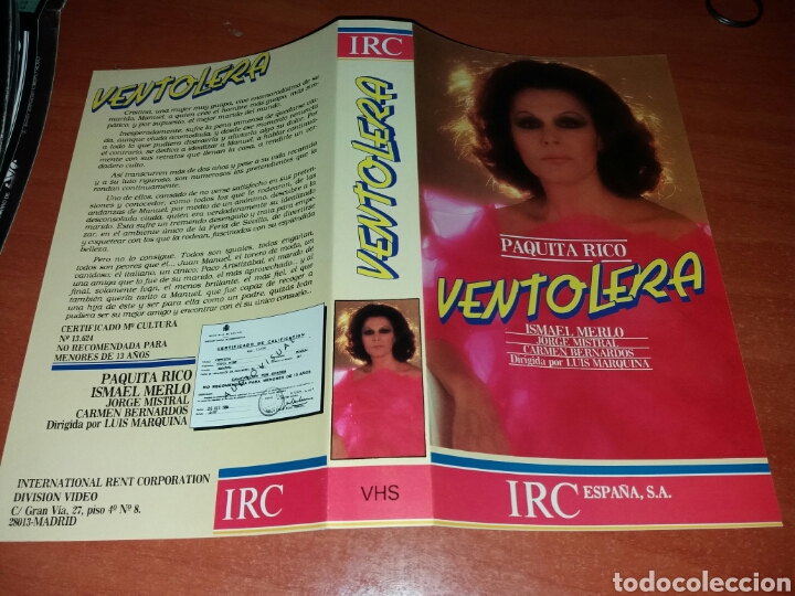 Cine: Caratula vhs- ventolera- paquita rico