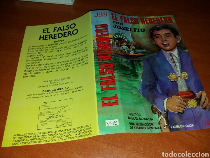 Cine: Caratula vhs- el falso heredero- joselito