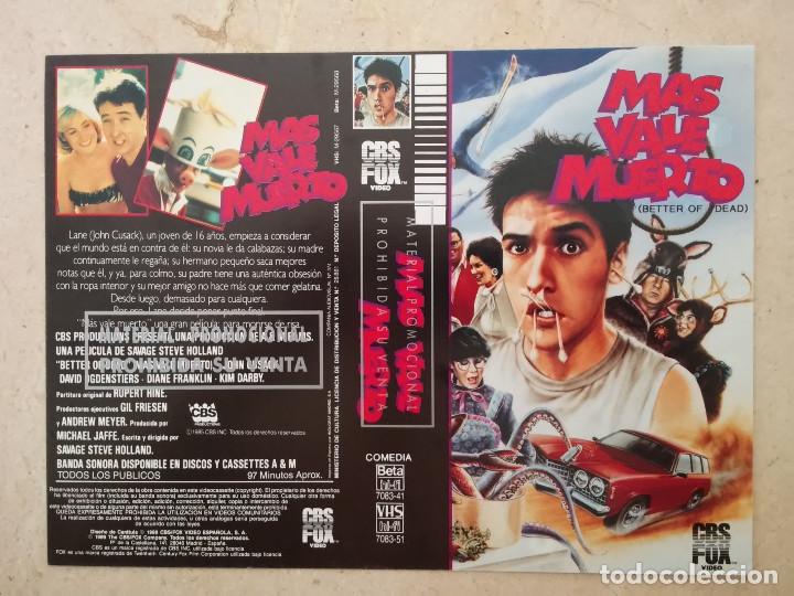 Cinema: CARATULA ORIGINAL -A4- MAS VALE MUERTO - ARCHIVO - COMEDIA - JOHN CUSACK