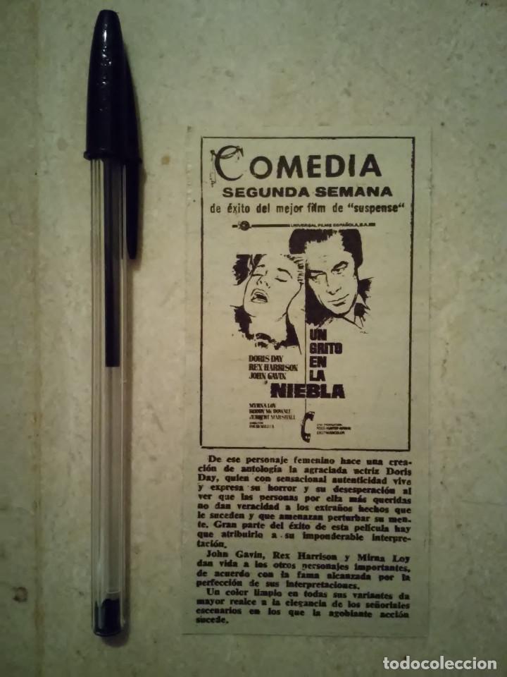 Cine: ANTIGUO ANUNCIO EN PRENSA - UN GRITO EN LA NIEBLA - ALBUM - DORIS DAY - THRILLER