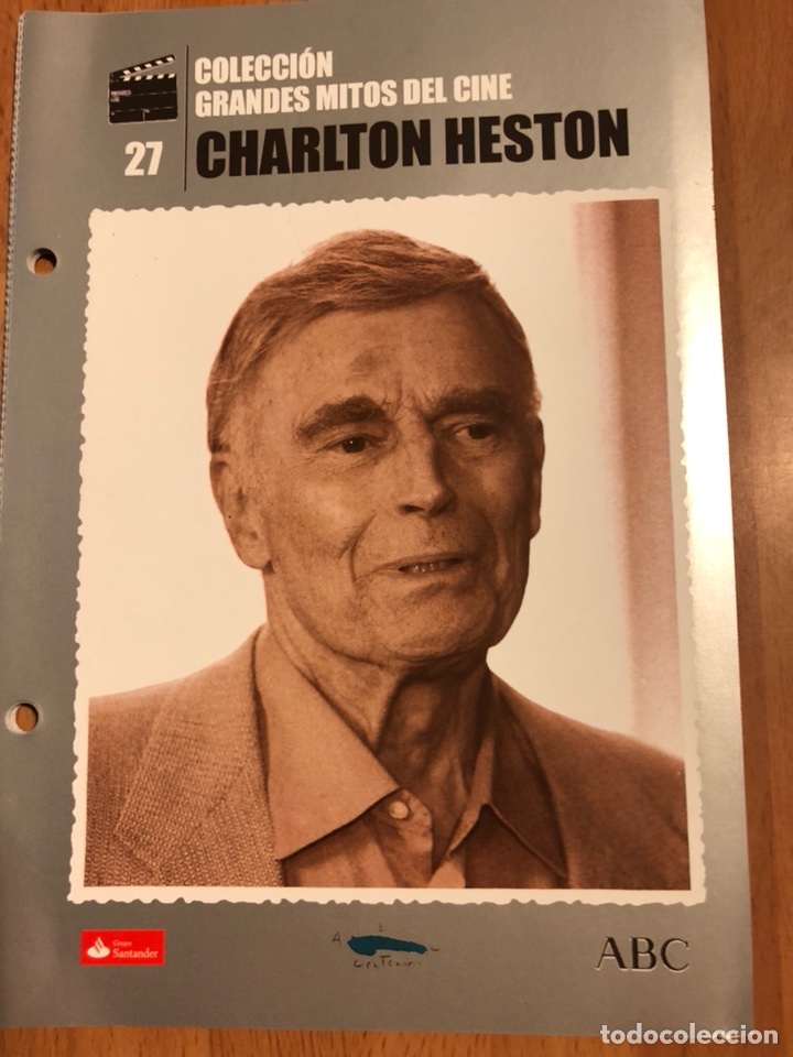 Cine: Desplegable colecci&oacute;n grandes mitos del cine ABC 27 Charlton Heston