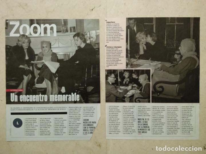 Cine: 2 HOJAS ARTICULO DE PRENSA -A4- Marilyn Monroe