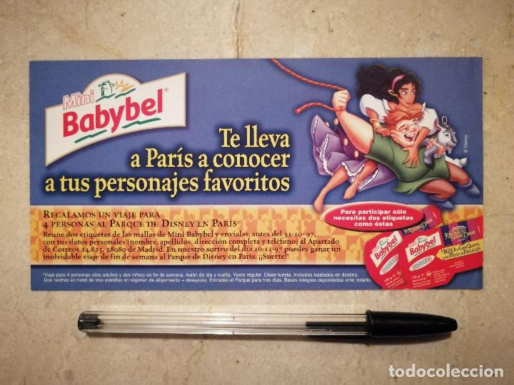 Cinema: FLYER ORIGINAL - EL JOROBADO DE NOTRE DAME - WALT DISNEY - MINI BABYBEL QUESO