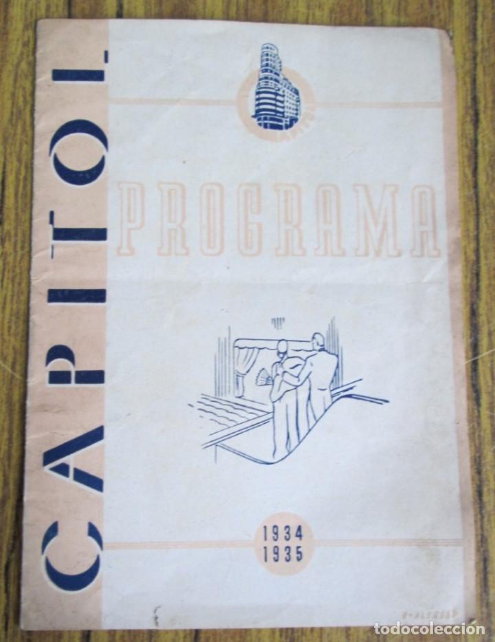 Cine: PROGRAMA CAPITOL 1934 &ndash; 1935 // Con ilustraciones a b/n - Foto 1