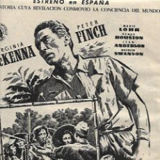 Cine: AÑO 1959 RECORTE PRENSA PUBLICIDAD PELICULA MI VIDA EMPIEZA EN MALASIA PETER FINCH