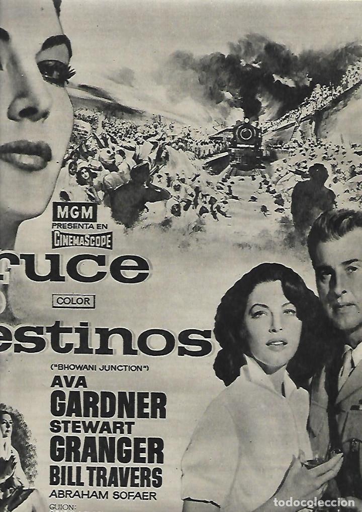 Cine: A&Ntilde;O 1959 RECORTE PRENSA PUBLICIDAD CINE PELICULA CRUCE DE DESTINOS AVA GARDNER MGM