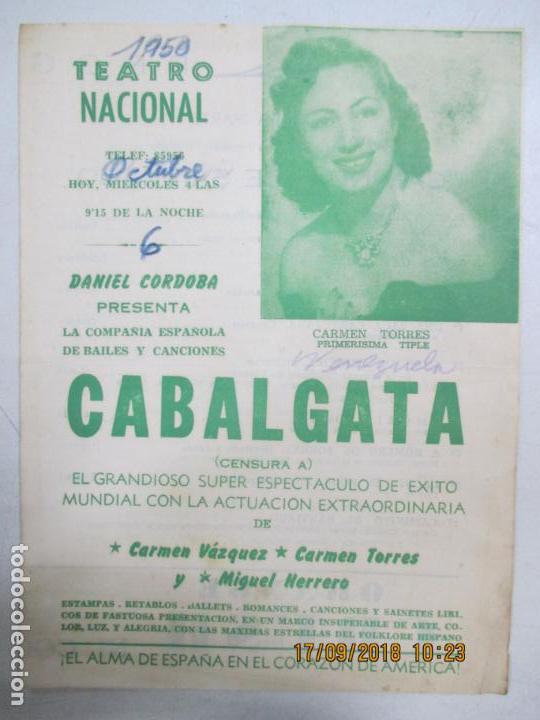 Cine: TEATRO NACIONAL. CUBA. PROGRAMA DEL ESPECTACULO. CAMINITO DE SANTIAGO, RETABLO SEGOVIANO. VER