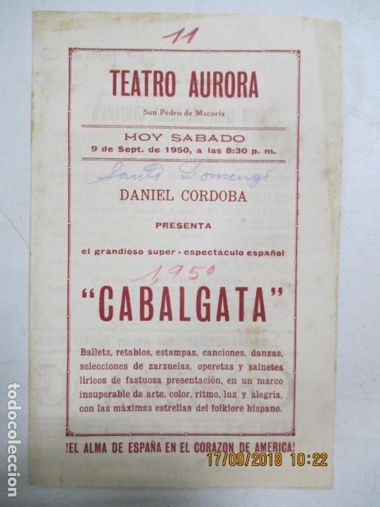 Cine: TEATRO AURORA. CUBA. PROGRAMA DEL ESPECTACULO. POR UNA MORENA CHULAPA. VER
