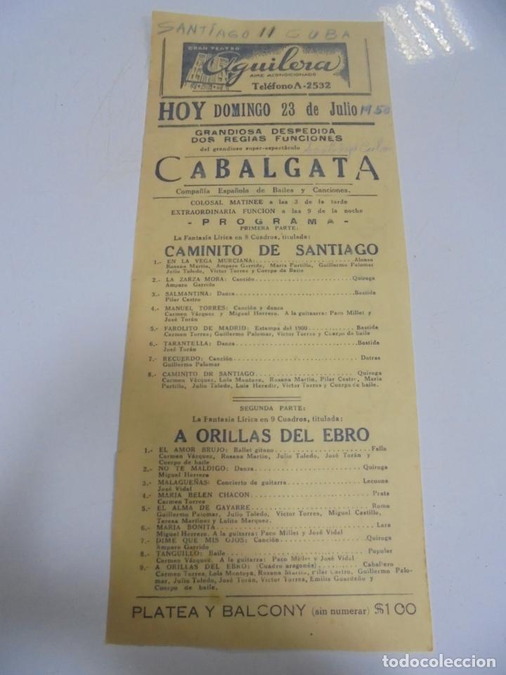 Cine: CARTEL. GRAN TEATRO AGUILERA. PROGRAMA DEL ESPECTACULO. A ORILLAS DEL EBRO. VER. 15 X 35CM