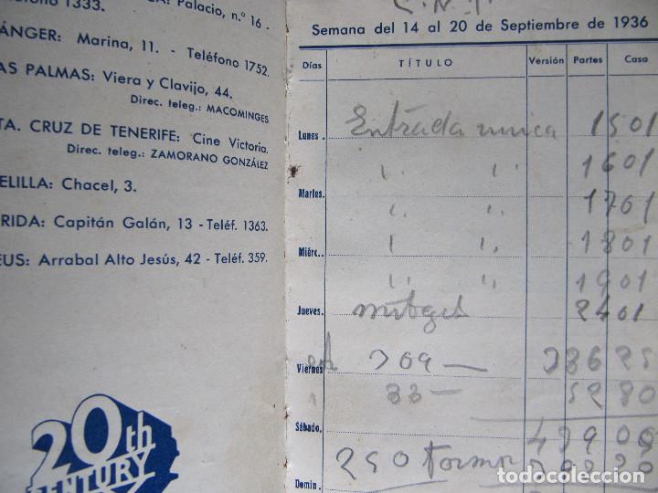 Cine: LIBRO DE PROGRAMACI&Oacute;N. TEMPORADA 1936 - 37. 20TH CENTURY FOX. - Foto 5