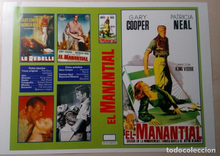 Cine: EL MANANTIAL.GARY COOPER.PATRICIA NEAL.KING VIDOR.CARATULA VHS.