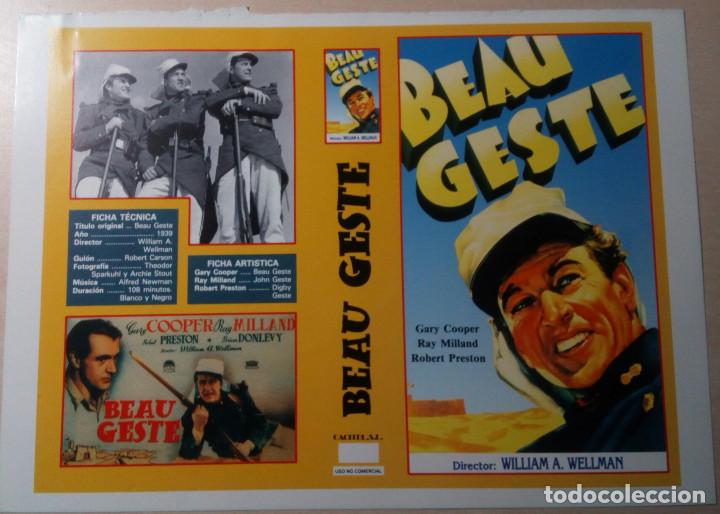 Cine: BEAU GESTE.GARY COOPER.RAY MILLAND.ROBERT PRESTON.WILLIAM A.WELLMAN.CARATULA VHS.