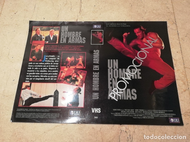Cine: CARATULA ORIGINAL - A4 - UN HOMBRE EN ARMAS - KUNG FU - KICKBOXING - ARTES MARCIALES