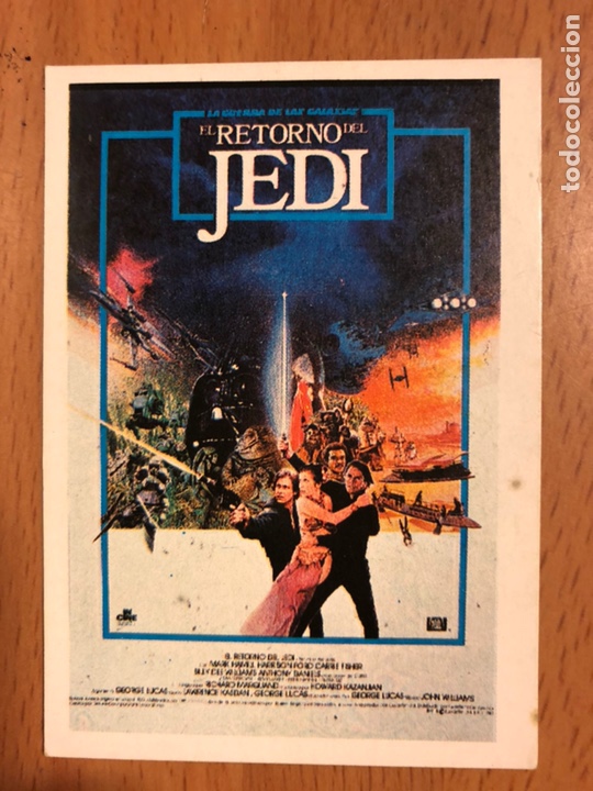 Cine: Cromo el retorno del jedi.star wars la guerra de las galaxias.carrie fisher harrison ford