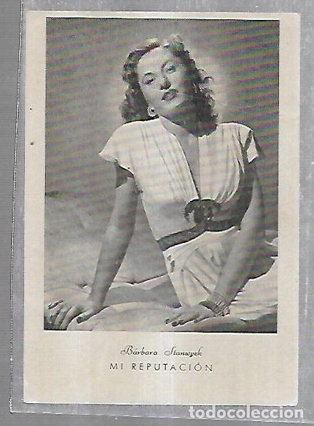 Kino: TARJETA POSTAL. ACTRIZ. BARBARA STANWYCK. MI REPUTACION. VER