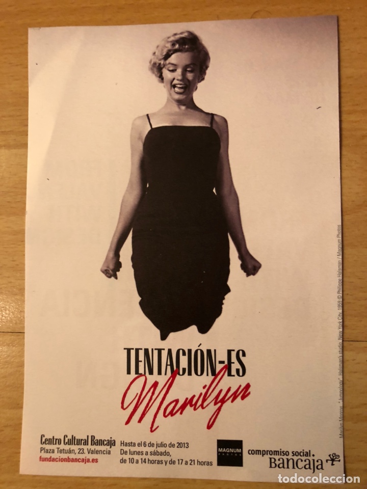 Cine: Exposicion tentacion-es Marilyn Monroe.15,5x10,5 cm