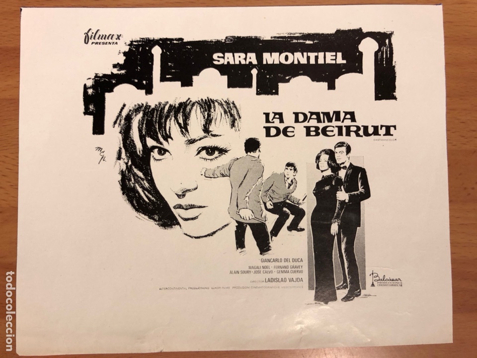 Cine: Clich&eacute; para prensa la dama de beirut sara sarita Montiel 18x14 cm
