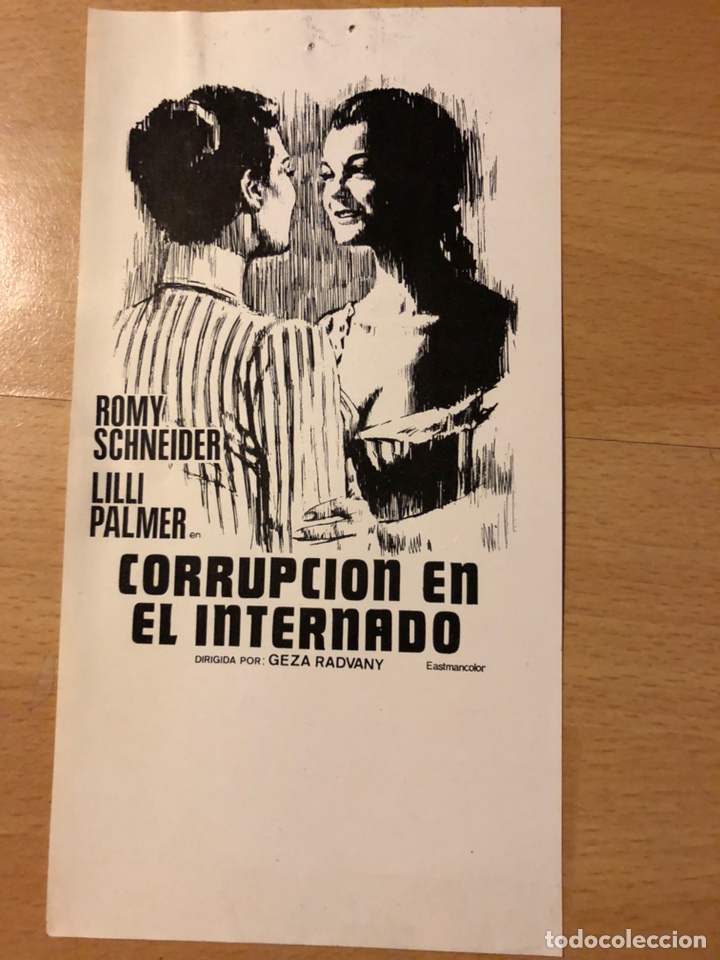 Cine: Clich&eacute; para prensa de corrupci&oacute;n en el internado romy schneider Lilli palmer 22x11,5 cm