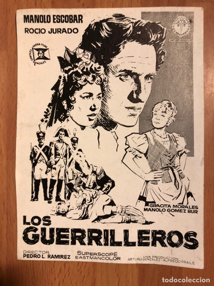 Cine: Clich&eacute; para prensa roci&oacute; jurado Manolo Escobar los guerrilleros 12,5x9,5 cm
