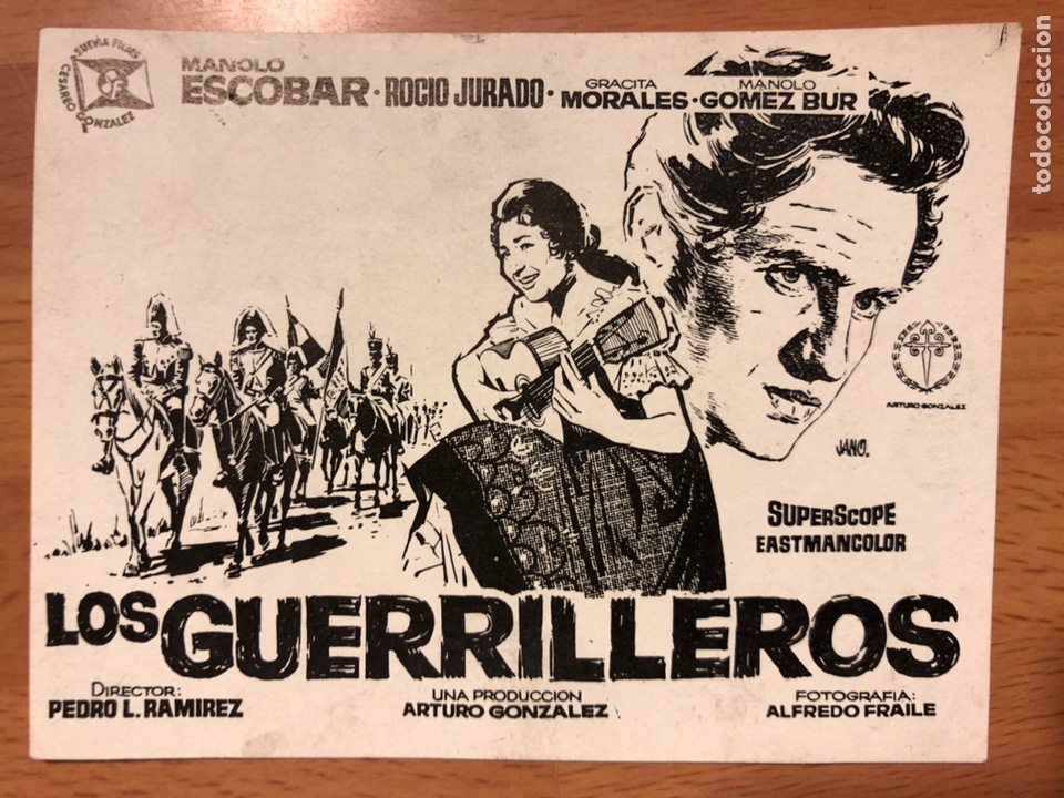 Cine: Clich&eacute; para prensa roci&oacute; jurado Manolo Escobar los guerrilleros 10,5x8 cm
