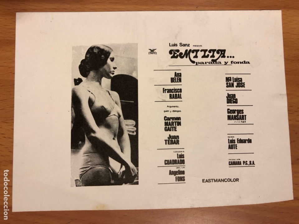 Cine: Clich&eacute; para prensa Em&iacute;lia Ana belen.15x11 cm