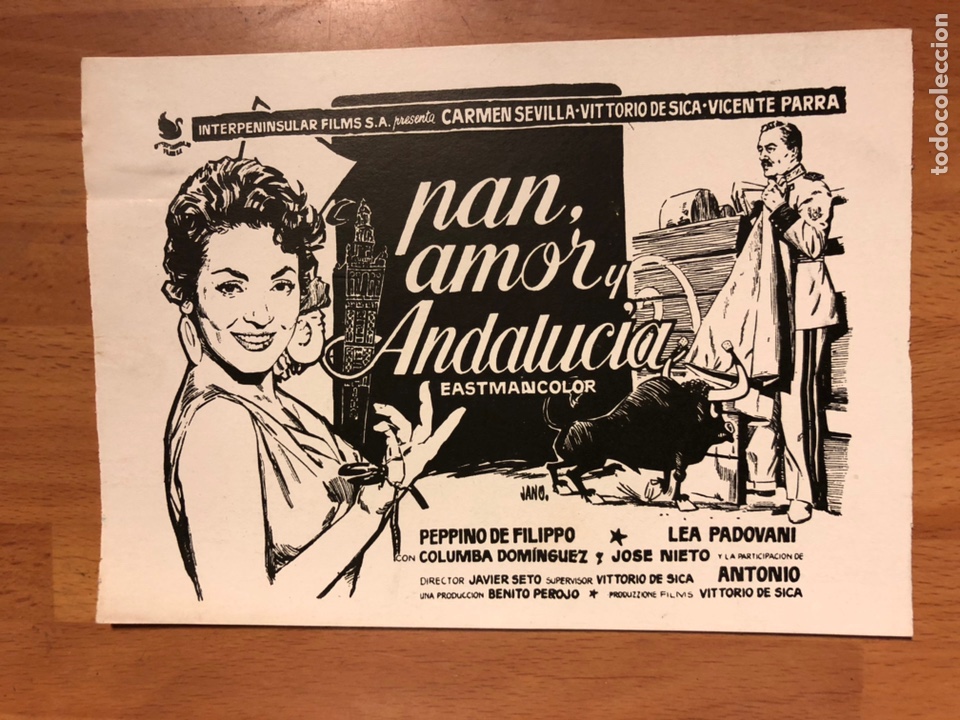 Cine: Clich&eacute; para prensa jano pan amor y Andaluc&iacute;a Carmen sevilla 17,5x12,5 cm
