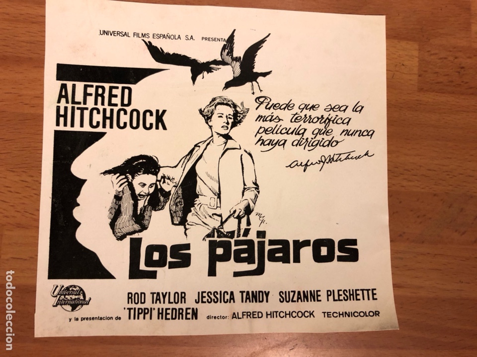 Cine: Clich&eacute; para prensa los p&aacute;jaros alfred hitchcock tippi hedren 14,5x13,5 cm