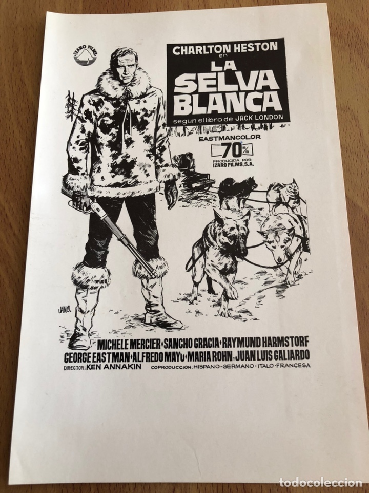 Cine: Clich&eacute; para prensa Jano la selva blanca charlton heston 19,5x12,5 cm