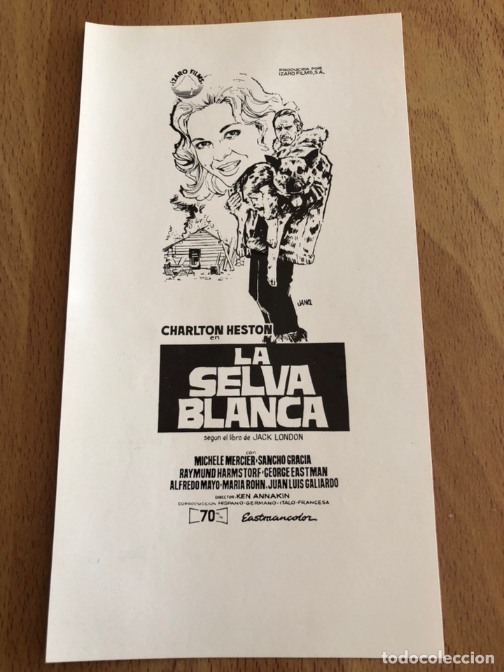 Cine: Clich&eacute; para prensa Jano la selva blanca charlton heston 17,5x9,5 cm