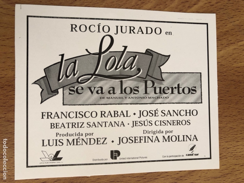 Cine: Clich&eacute; para prensa la Lola se va a los puertos roci&oacute; jurado francisco rabal 10x8 cm