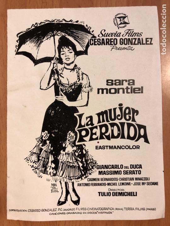 Cine: Clich&eacute; para prensa de la mujer perdida.sara sarita Montiel 14x10cm
