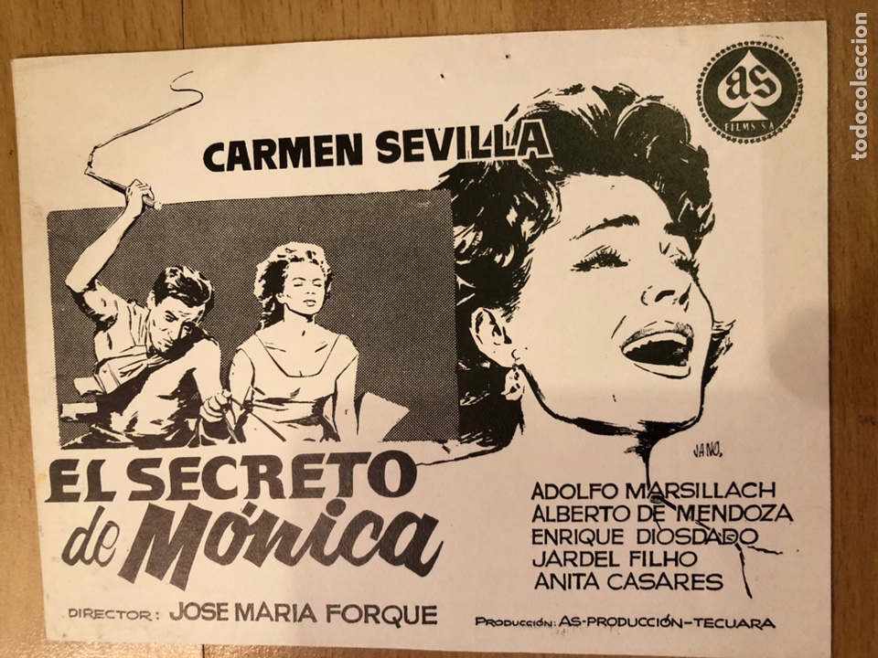 Cine: Clich&eacute; para prensa Jano el secreto de monica Carmen sevilla 15,5x12 cm