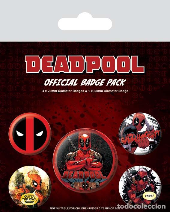 Cine: 5 CHAPAS DE DEADPOOL (OFICIALES DE MARVEL). NUEVAS. - Foto 1