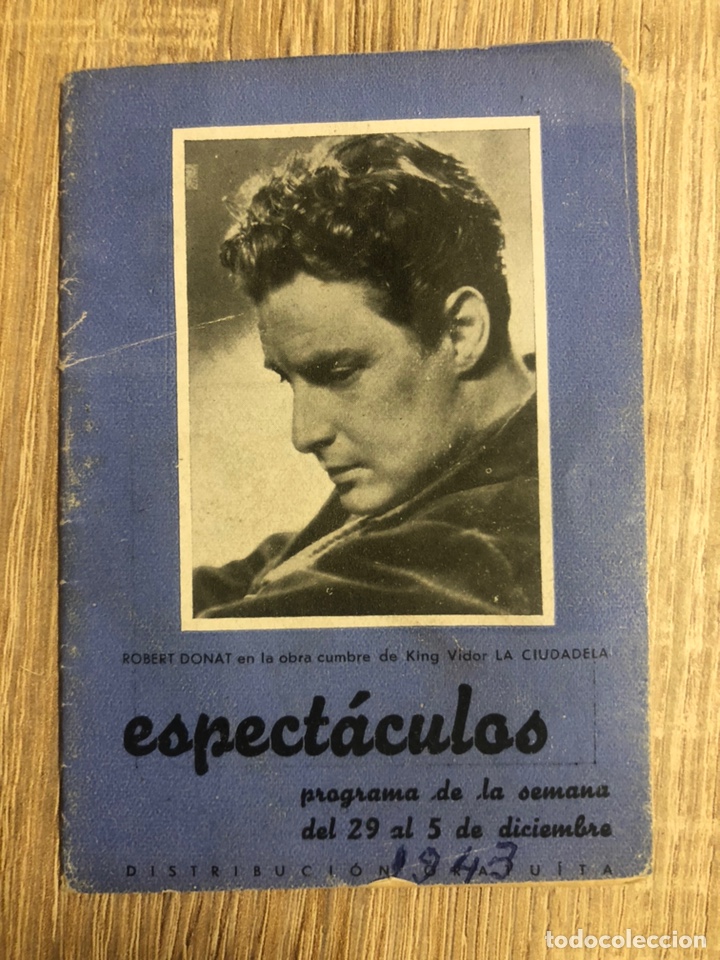 Cine: Revista Espect&aacute;culos programa de la semana 49.noviembre 1943.robert donat