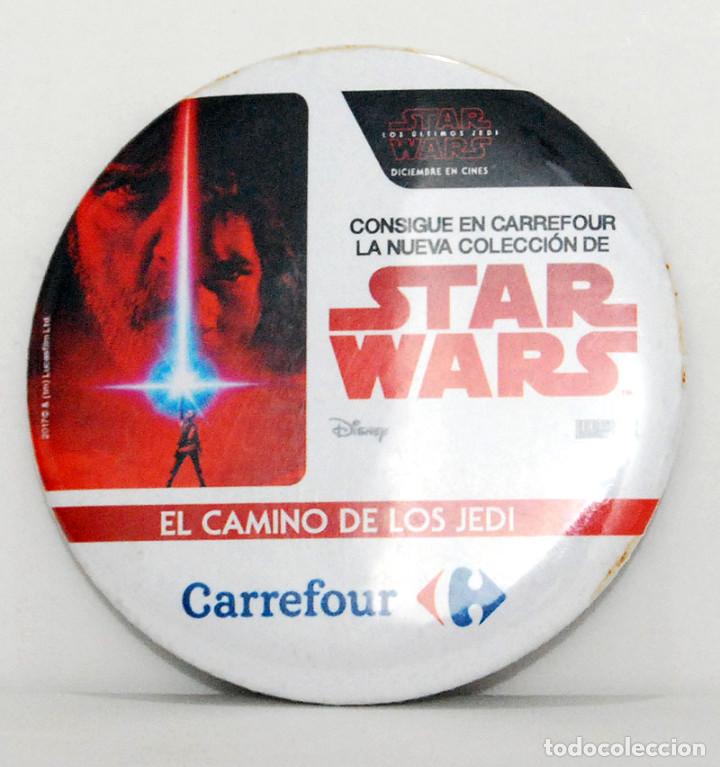 Cine: Chapa Star Wars El Camino de los Jedi. Promoci&oacute;n Carrefour. Disney - Lucas Film
