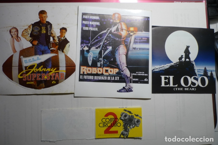 Cine: lote pegatinas peliculas el oso - robocop etc