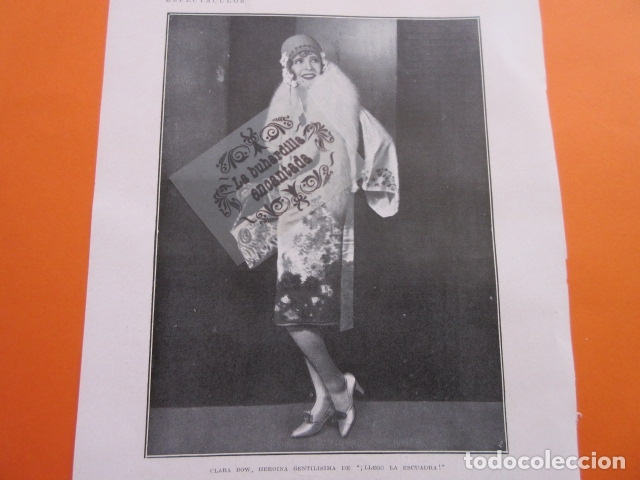 Cine: FOTO RECORTE A&Ntilde;O 1929 - CLARA BOW LLEGO LA ESCUADRA