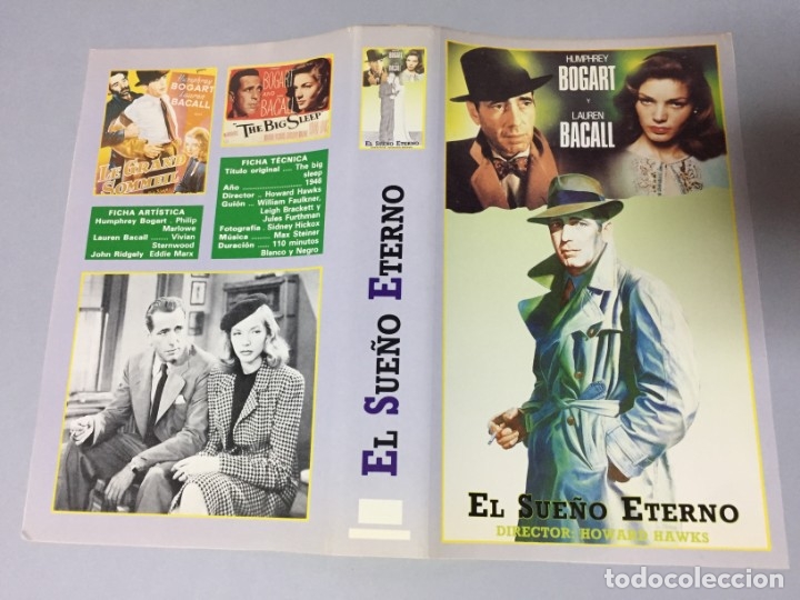 Cine: CARATULA CACITEL VIDEO VHS BETA HUMPREY BOGART LAUREN BACALL EL SUE&Ntilde;O ETERNO