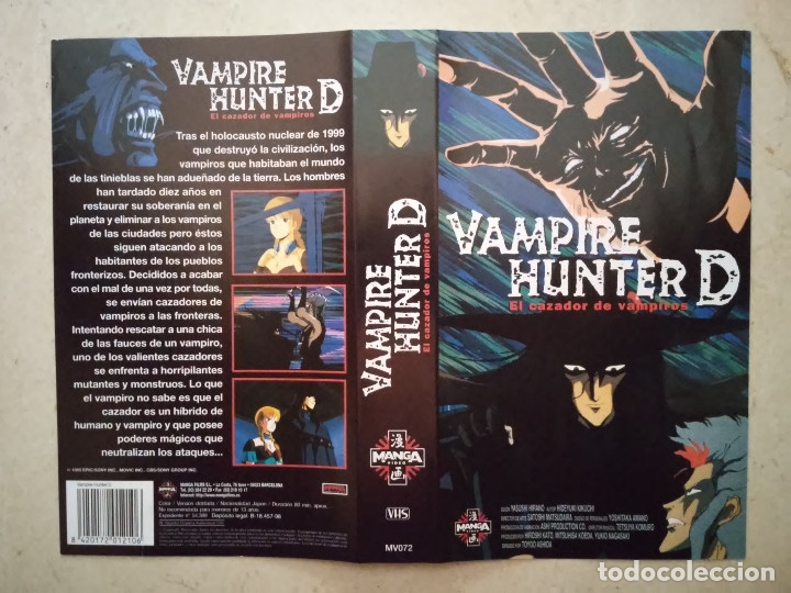 Cine: CARATULA ORIGINAL -A4- VAMPIRE HUNTER D EL CAZADOR DE VAMPIROS - MANGA ANIME - TERROR