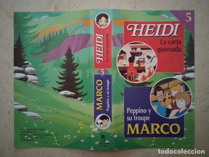 Cine: CARATULA ORIGINAL -A4- HEIDI MARCO 5 - ANIME - LA CARTA QUEMADA